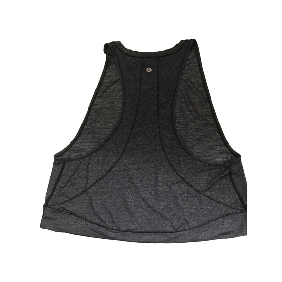 Lululemon Women High Neck Cropped Race Length Tank Top Pullover Navy M - Picture 2 of 5